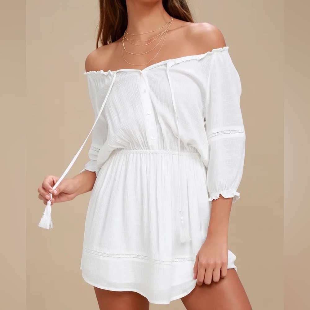 Lulus white off-shoulder dress